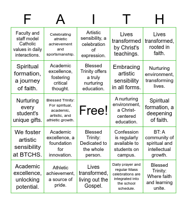 Mission Bingo Card