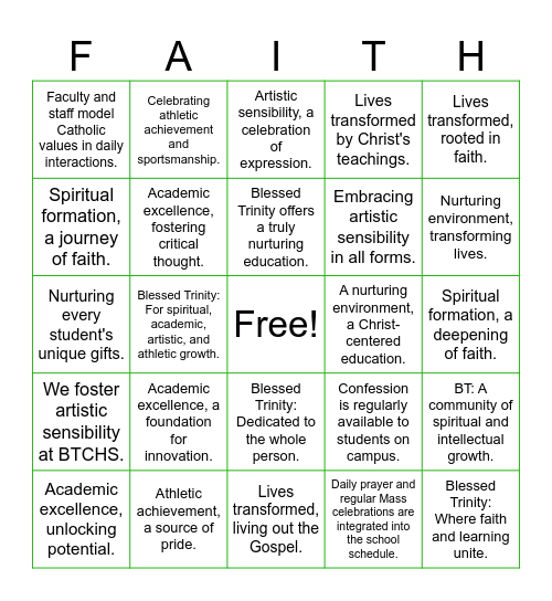 Mission Bingo Card