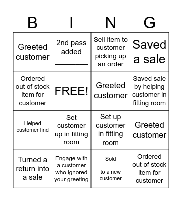 Conversion Bingo Card
