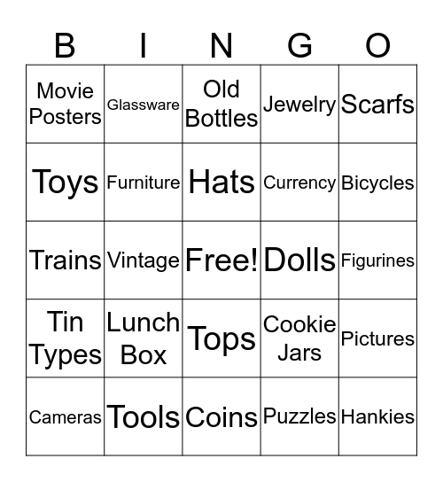 Miss Ellie's Antiques Bingo Card