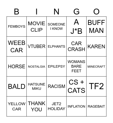 IG BINGO 7/17 Bingo Card
