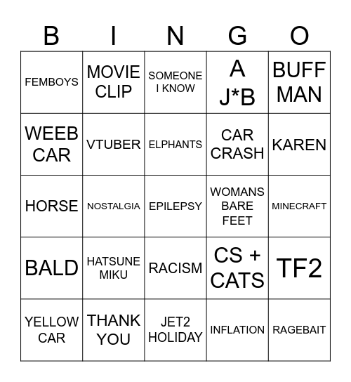 IG BINGO 7/17 Bingo Card