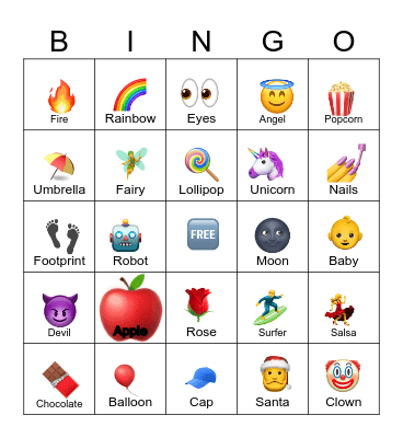 Station Rd. Emoji Bingo Card