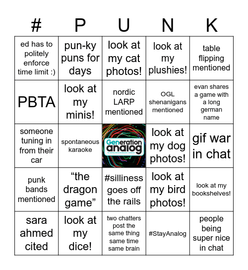 #GenerationAnalog25 BINGO ✨ Bingo Card