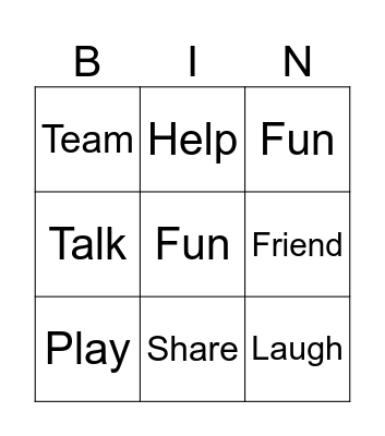 Friendship Day! Bingo Card