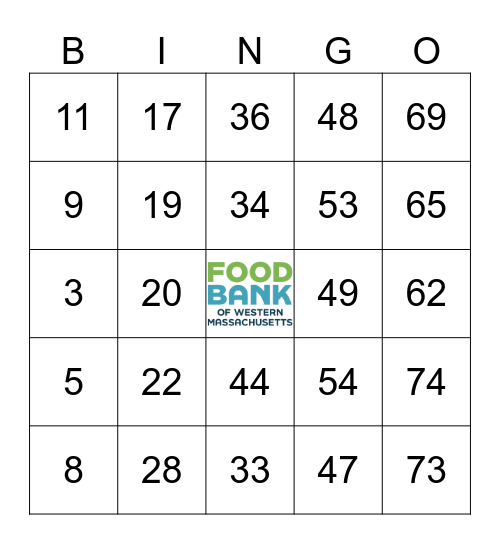 Bingo in the Berkshires- Round 1 Bingo Card