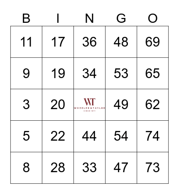 Bingo in the Berkshires- Round 2 Bingo Card