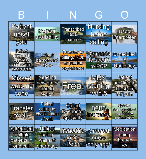 Bingo 7/18/2025 Bingo Card