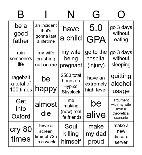 2026 NumberVoid Bingo Card