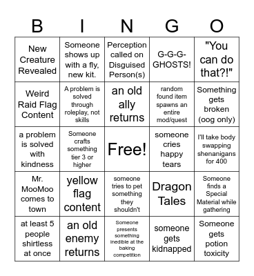 July Alterra 2025 Bingo Card