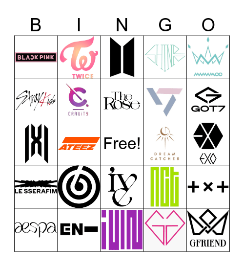 K-Pop Logos Bingo Card