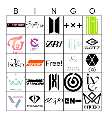 K-Pop Logos Bingo Card