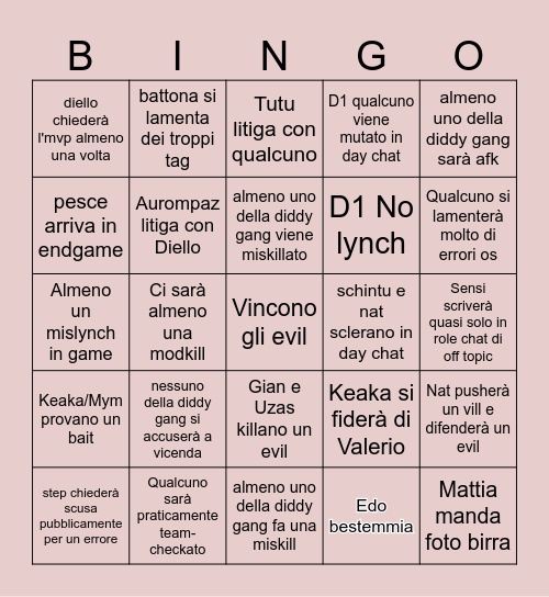 GAMEME Bingo Card