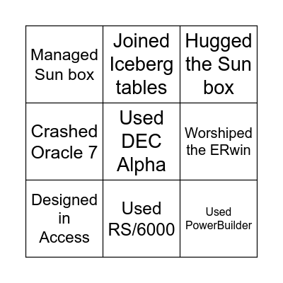Data Tech Experience 3x3 Bingo Card