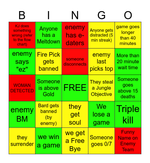 Clash Bingo Card