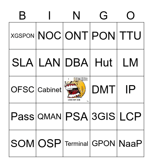 Metronet Terms and Acronyms Bingo Card