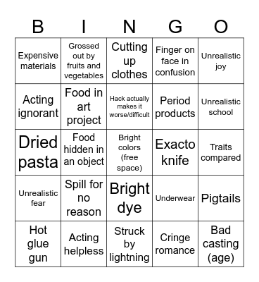Hacks and Crafts Bingo Card