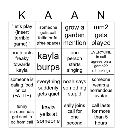 do it jiggle call bingo?!? Bingo Card