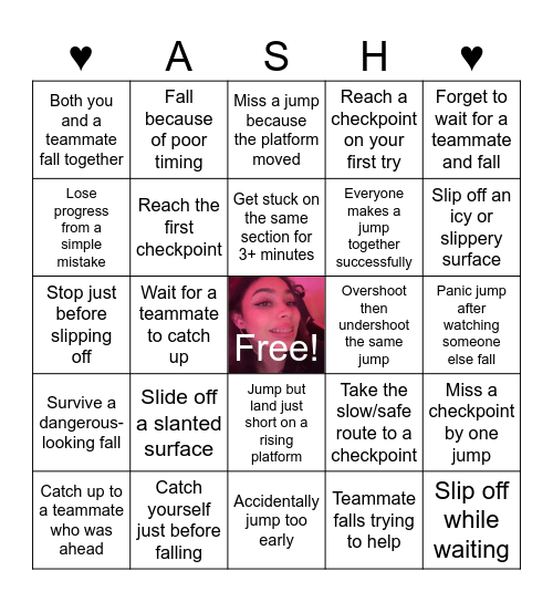 Ash's Birthday Bingo: PEAK Bingo Card