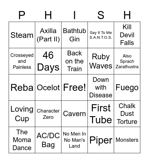 The United Center Weekend Bingo Card