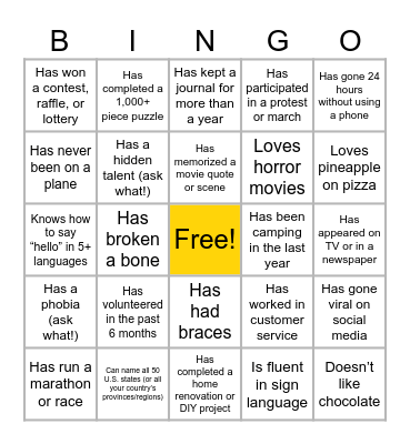 Student Affairs Retreat Human Bingo Card