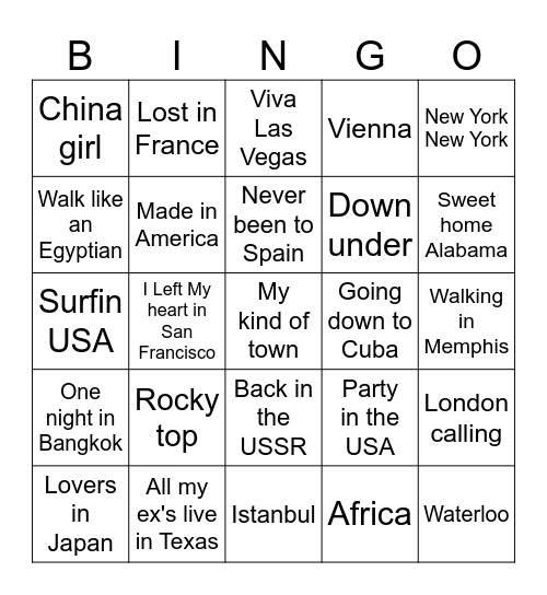 Oh, The Places You'll Go! Bingo Card