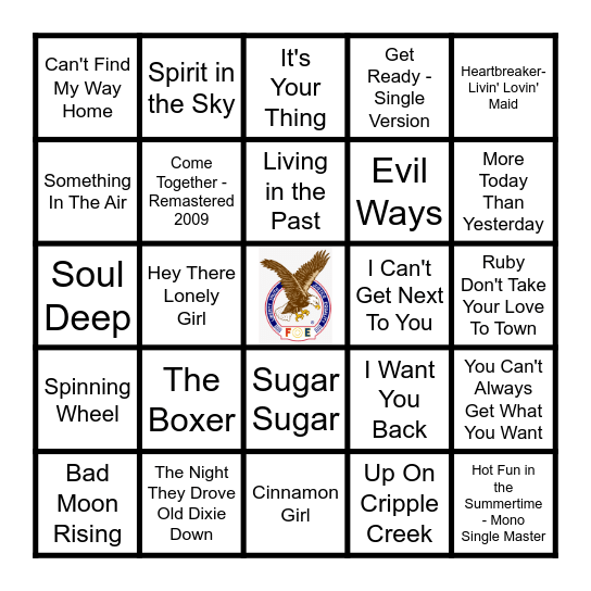 1969 Bingo Card
