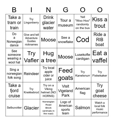 BLACKOUT BINGO - NORWAY Bingo Card
