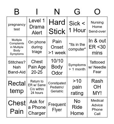 ER BINGO Card