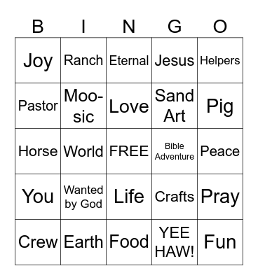 GOD’S GREATEST GIFT Bingo Card