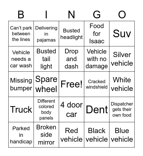 DoorDash Bingo! Bingo Card