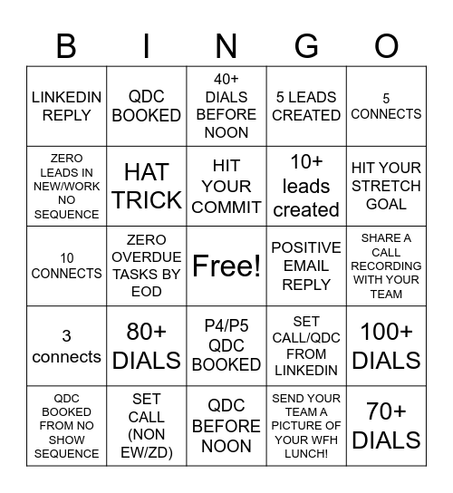 WFH BINGO Card