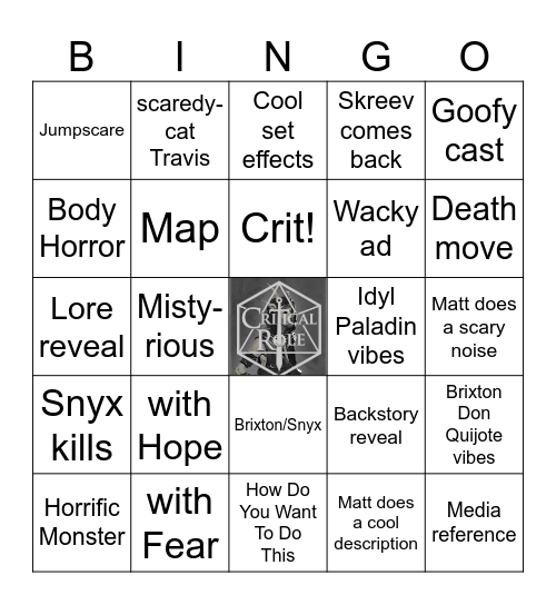 Come back, Skreev, it'd be so funny Bingo Card