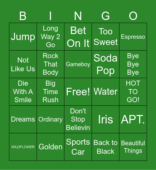ODEI Music BINGO 1 Bingo Card