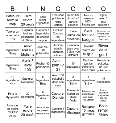 POKEMON ECLAT POURPRE Bingo Card