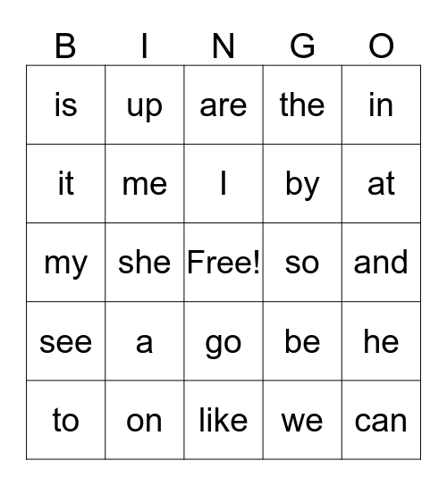 Kindergarten 1st 9 weeks Bingo Card