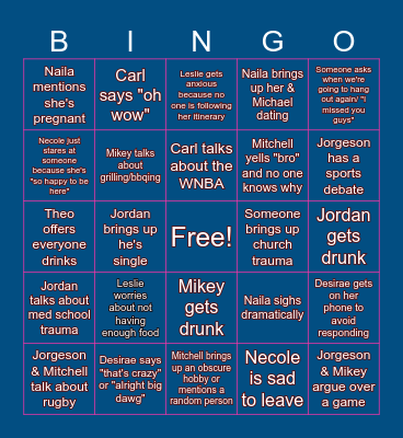 Friends Forever Bingo Card