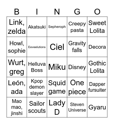 Tekko 2025 Bingo Card