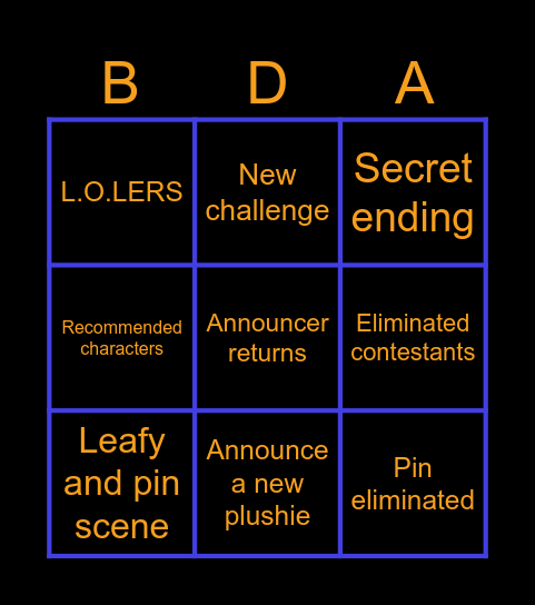 Bfdia 21+22 Bingo Card
