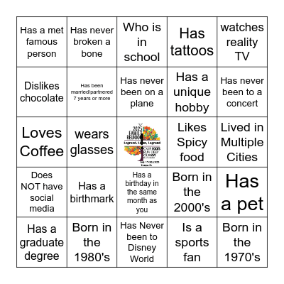 FIND YOUR FAMILY! Bingo Card