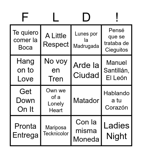 Putos Del Toooorrrr Bingo Card