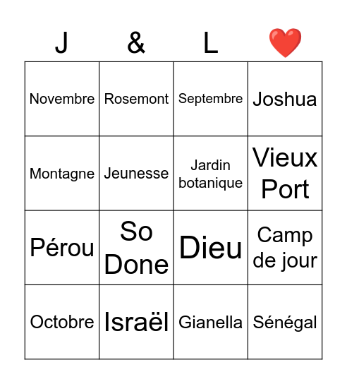 Bingo Card