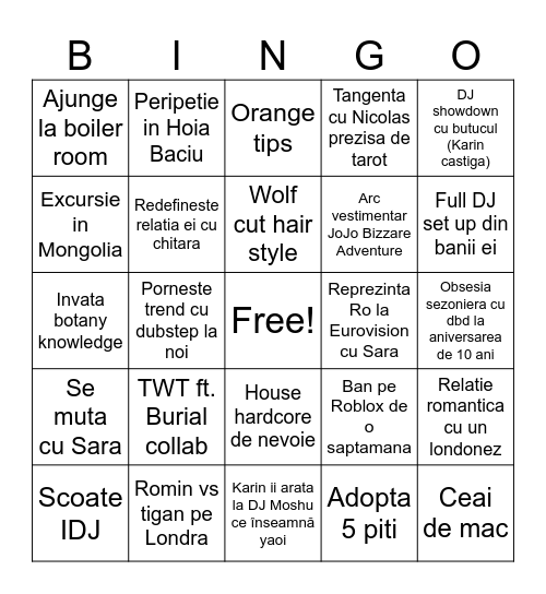 Karin bingo 2030 Bingo Card