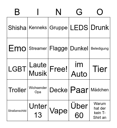 Bingo Ome Bingo Card