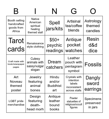 Oddities Expo Bingo Card
