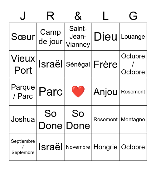 Bingo Card