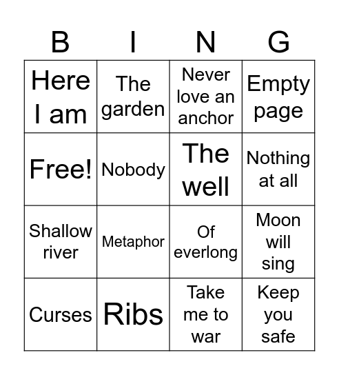 crane wives crane crimes Bingo Card