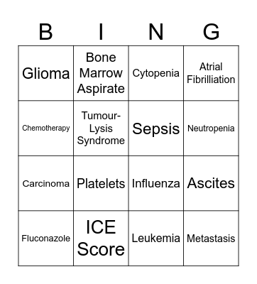 Cancer Care BINGO Card