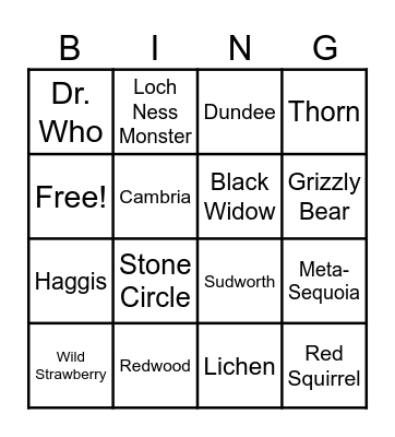 Redwoods' Transatlantic Voyage Bingo Card