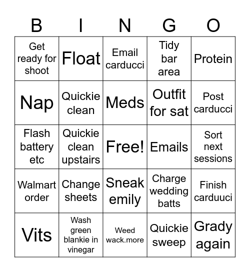 Friiiiiiiggg Bingo Card